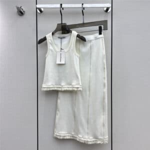 acne studios new tassel vest + skirt suit