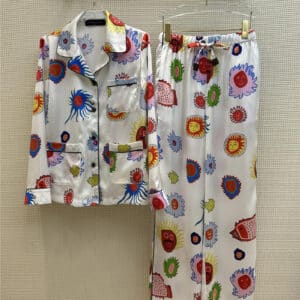 louis vuitton LV colorful children's fun cartoon print pajamas set