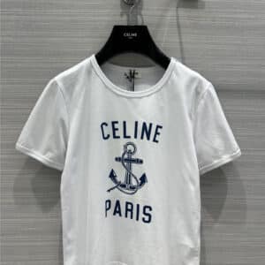 celine anchor logo cropped T-shirt