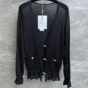 chanel butterfly button cardigan