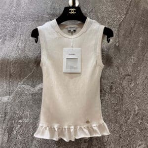 Chanel silk knitted sleeveless vest