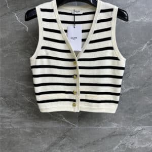 celine striped knitted vest