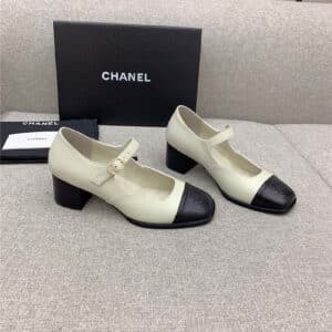 Chanel new thick heel square toe shoes