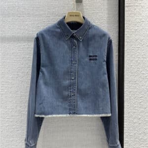 miumiu new retro blue denim short shirt