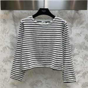 celine sequin embroidered knitted striped sweater