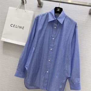 celine striped cotton silk shirt