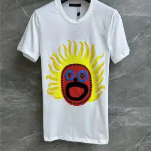 louis vuitton LV fire sun pattern T-shirt