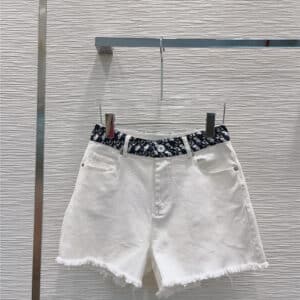 Dior new raw edge denim shorts