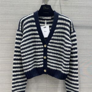 Dior navy blue striped lightweight sweater