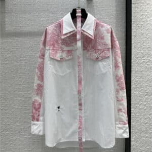 Dior early spring new print stitching double lapel shirt