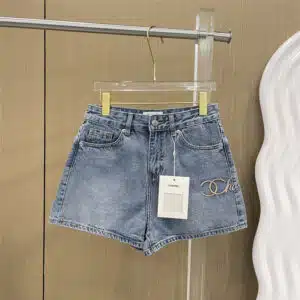 Chanel denim embroidered shorts