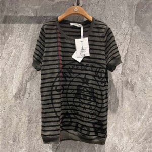 dior union graphic short sleeve sweater