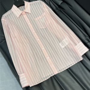 prada striped see-through shirt