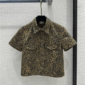 YSL Leopard Print Short -sleeved Shirt