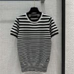 Louis vuitton LV striped color knitted small top
