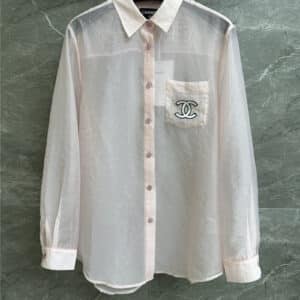 chanel lapel embroidered shirt