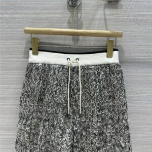 brunello cucinelli sequined knitted shorts