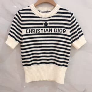 dior striped knitted short sleeves