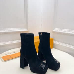 louis vuitton LV V-shaped square heel platform boots