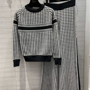 dior classic houndstooth knit suit