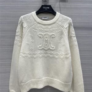 celine Arc de Triomphe logo cashmere sweater