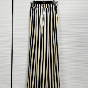 jil sander logo drawstring striped straight leg trousers