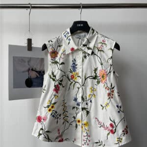 dior heavy industry embroidered floral shirt