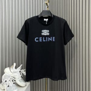 celine hot diamond embroidery beaded T-shirt