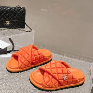 Chanel Lingge Velcro Thick Bottom Bread Lazy Slippers