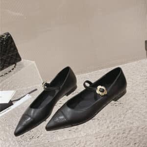 Chanel new sunflower buckle Mary Jane shoes