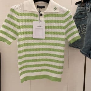 Chanel new polo striped short sleeve