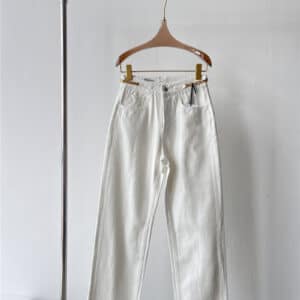 celine new chain white jeans