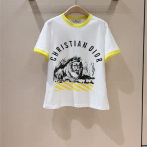 Dior pure cotton high-end letter printing T-shirt