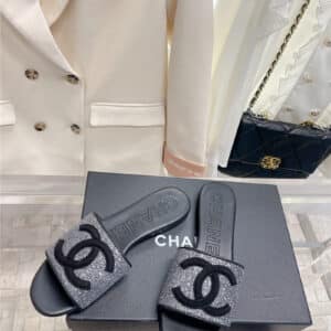 Chanel pure handmade lozenge car line slippers