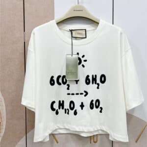 gucci monogram embroidered cropped T-shirt