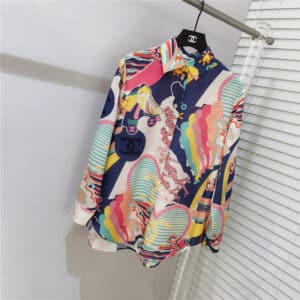 Chanel color tie-dye printing series long-sleeved shirt