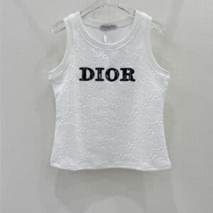 Dior summer new jacquard patch vest top