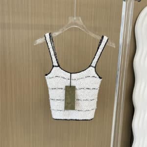 gucci hand-studded pearl woven vest
