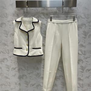 celine sleeveless suit collar vest + straight trousers