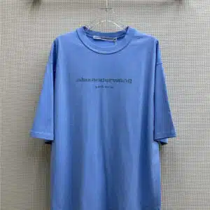 alexander wang flash diamond logo letter blue short-sleeved T-shirt