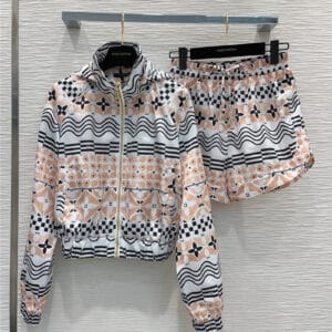 louis vuitton LV by the pool series hooded jacket + shorts set