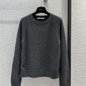 dior round neck zipper cashmere sweater