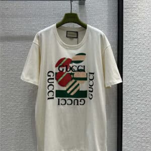 gucci sequin logo embroidery large T-shirt