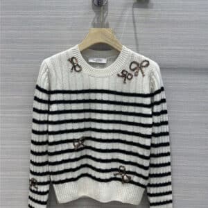 valentino beaded striped cashmere sweater