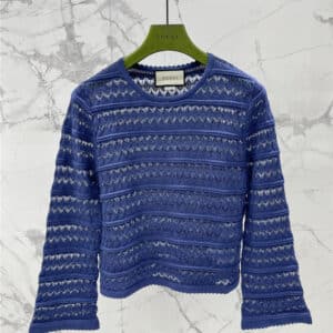 gucci hollow knit long sleeve pullover