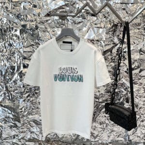 louis vuitton LV beaded embroidery T-shirt short sleeves