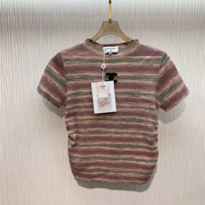 Chanel new fashion hot girl style color striped sweater
