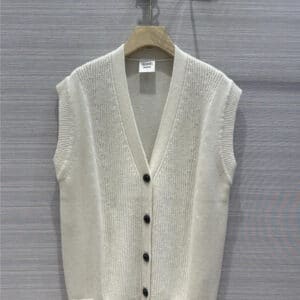 Hermès classic V-neck cashmere vest cardigan
