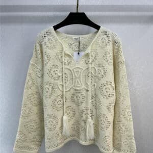 celine crocheted Arc de Triomphe sweater