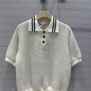 Brunello Cucinelli Sequined Polo Cashmere Sweater